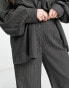 Extro & Vert Plus super wide leg trousers in slate pinstripe co-ord