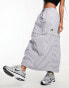 Nike Sport Utility woven cargo maxi skirt in pewter grey M - фото #8