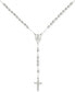 ფოტო #1 პროდუქტის Beaded Cross 24" Rosary Necklace in Stainless Steel