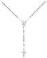 Beaded Cross 24" Rosary Necklace in Stainless Steel