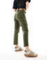 Noisy May Moni high waisted ultility cargo jeans in khaki