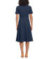 ფოტო #2 პროდუქტის Women's Puff-Sleeve Tab-Detail Fit & Flare Dress
