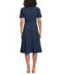 Фото #2 товара Women's Puff-Sleeve Tab-Detail Fit & Flare Dress