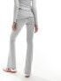 Фото #7 товара Miss Selfridge flare trouser co-ord in variegated rib - GREY