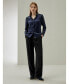 Фото #11 товара Women's Basic Concealed Placket Silk Shirt