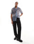 ASOS DESIGN relaxed revere shirt with floral embroidery in blue Синий, 3XL - Chest 50-52 - фото #4