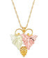 ფოტო #1 პროდუქტის Grape and Leaf Pendant in 10k Yellow Gold with 12k Rose and Green Gold