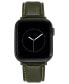 Фото #1 товара Dark Green Smooth Leather Strap with Contrast Stitching and Gunmetal Gray Stainless Steel Lugs for 42mm, 44mm, 45mm, Ultra 49mm Apple Watch