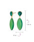 Unique Geometric Linear Malachite Green Natural Onyx Rhombus Shape Tear Drop Multi- Party Dangling Earrings in Gold Plated