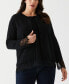 ფოტო #4 პროდუქტის Plus Size Lace Trim Long Sleeve Button Cardigan Sweater