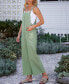 ფოტო #4 პროდუქტის Women's Sage Square Neck Patch Pocket Pinafore Jumpsuit