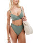 Фото #1 товара ASOS DESIGN Hazel Fuller Bust underwired bikini top in khaki