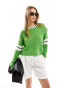 Фото #2 товара ASOS DESIGN knitted clean cable jumper in green