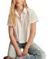 ფოტო #5 პროდუქტის Women's Cotton Pleated Cropped Shirt