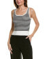 Lafayette 148 New York Striped Sweater Tank Women's Black S