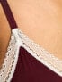 Фото #7 товара Tommy Hilfiger Logo lace triangle bralette in burgundy