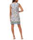 Women's Sleeveless Mixed-Print Keyhole-Neck Shift Dress