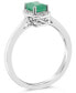 ფოტო #3 პროდუქტის Emerald (5/8 ct. t.w.) and Diamond Accent Ring in Sterling Silver