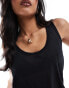 Фото #4 товара Abercrombie & Fitch sheer jersey tank top in black