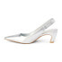 Фото #3 товара Matisse Leona Metallic Pointed Toe Sling Back Pumps Womens Silver Dress Casual L