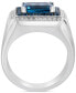 Фото #3 товара Кольцо EFFY Men's London Blue Topaz & White Topaz Halo