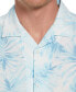 Фото #4 товара Men's Textured Short Sleeve Button-Front Tropical Palm Print Camp Shirt