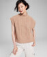 Women's Cable-Knit Mock-Neck Sleeveless Sweater