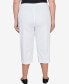 Фото #2 товара Plus Size Classic Neutrals Pull On Button Hem Twill Capri Pants
