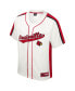 Men's Cream Distressed Louisville Cardinals Ruth Button-Up Baseball Jersey