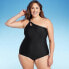 Фото #1 товара Lands' End Women's UPF 50 Full Coverage Tummy Control One Shoulder One Piece