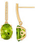 ფოტო #3 პროდუქტის Peridot (3-3/4 ct. t.w.) & Diamond (1/20 ct. t.w.) Drop Earrings in 14k Gold