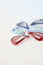 Pack of six heart hair clips