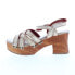Bed Stu Paulina F399011 Womens Beige Leather Hook & Loop Wedges Heels Shoes