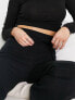 Фото #4 товара Miss Selfridge ribbed wide leg trouser in black