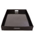 Square Serving Ottoman Tray with Glass Insert