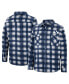 Фото #1 товара Men's Navy, White BYU Cougars Ellis Plaid Full-Snap Shirt Jacket