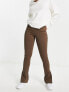 Фото #1 товара NA-KD x Angelica Blick split detail trousers in brown