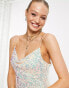 Фото #6 товара Miss Selfridge mermaid sequin cowl cami mini dress