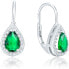 Silver earrings with green crystal AGUC1161