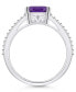 ფოტო #3 პროდუქტის Amethyst and Diamond Accent Ring in 14K White Gold