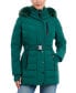 ფოტო #1 პროდუქტის Women's Belted Bibbed Hooded Puffer Coat