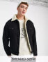 ASOS DESIGN classic denim jacket with borg lining in black