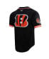 Фото #3 товара Men's Joe Burrow Black Cincinnati Bengals Mesh Baseball Button-Up T-shirt