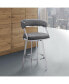Фото #9 товара Saturn 26" Counter Height Swivel Gray Artificial leather and Brushed Stainless Steel Bar Stool