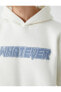 Фото #54 товара Kapşonlu Oversize Sweatshirt Slogan İşlemeli Cep Detaylı