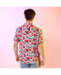 Фото #7 товара Men's Scarlet Red Rose Foliage Shirt