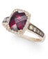 ფოტო #7 პროდუქტის Creme Brulee® Raspberry Rhodolite (2-1/3 ct. t.w.) & Diamond (3/8 ct. t.w.) Ring in 14k Rose Gold