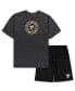 ფოტო #1 პროდუქტის Men's Black, Heathered Charcoal Pittsburgh Penguins Big and Tall T-shirt and Shorts Sleep Set