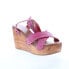 Фото #2 товара Bed Stu Grettell F376013 Womens Pink Leather Slip On Wedges Sandals Shoes