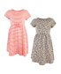 Фото #1 товара Little Girls Organic Cotton Short-Sleeve Dresses 2pk, Leopard